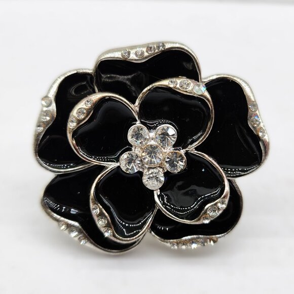 BFD- Beaded & Rhinestone Floral Ring - Picture 6 of 9